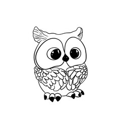 Cute baby owlet with big black eyes