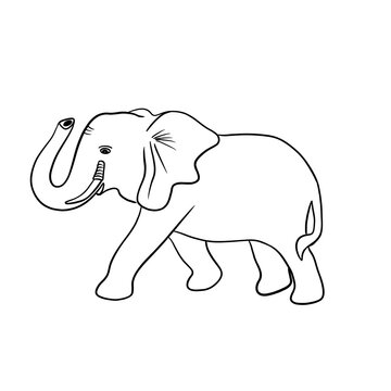 Simple art work silhouette of an elephant