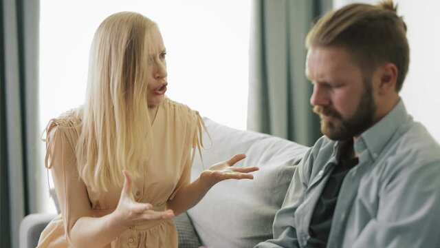 Wife berating husband