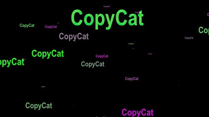 Copy Cat Text Against Black Background