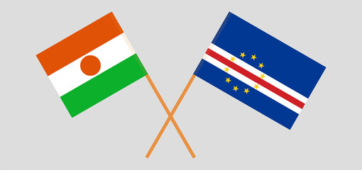 Crossed flags of the Niger and Cape Verde. Official colors. Correct proportion