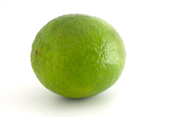 Lime on a white background, isolated citrus for quick selection.