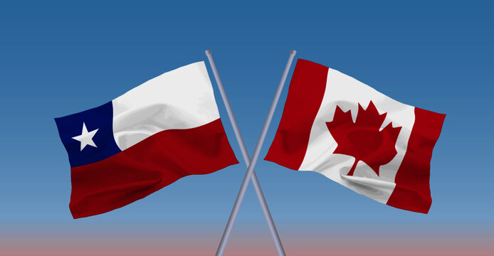 カナダとチリ共和国の国旗