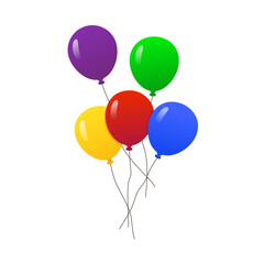 Colorful balloons on a white background. Vector illustration.