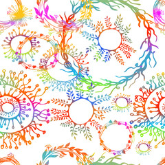 Fototapeta na wymiar Abstract background multicolored from circles boho. Vector illustration