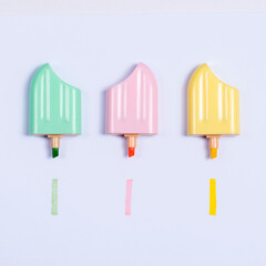 Marcadores escolares. Resaltadores