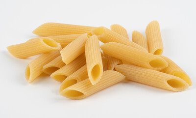 Penne pasta isolated on white