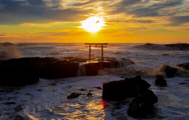 大洗磯前神社（神磯神社）の夜明け