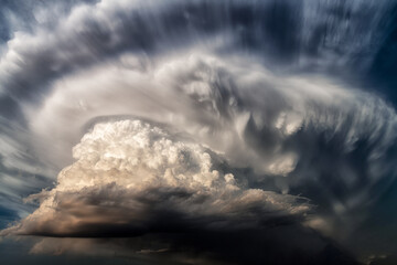 Gigantic mushroom clouds before the storm