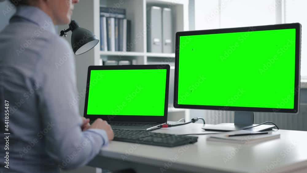 Poster computers with chroma key screen