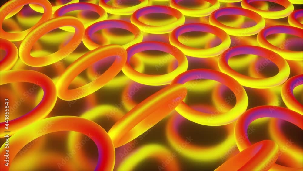 Poster glowing circles with 3d render effect of shine and highlights. bright futuristic design with led ref