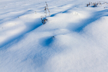 deep drifts of soft snow in the winter season