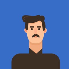 Handsome  man.  isolated man face. Business man face. Vector illustration.