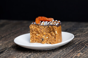 sweet cake made of dairy products and nuts