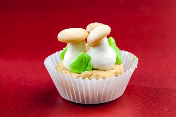 sweet dessert with tartlet and buttercream