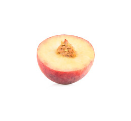 Peach fruit isolated on white background,Fresh White Peach on White Background (With clipping path)