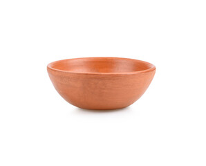 Close-up of soft clay pot over white background