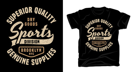 Sports division typography t-shirt design