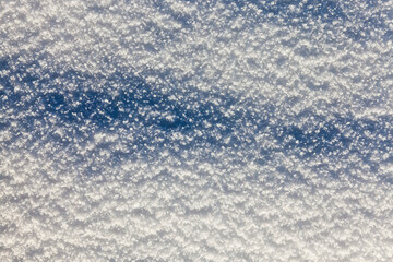 soft but frozen snow that fell during the snowfall