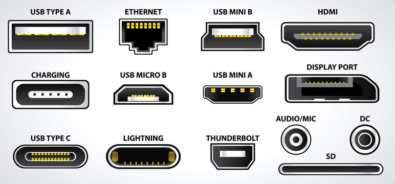 various usb plug connector mini micro lightning type