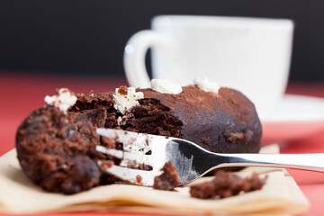 chocolate dessert with cream cheese