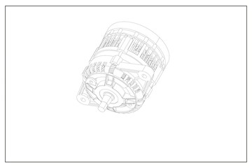 3d design of an alternator.