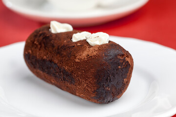 chocolate dessert with cream cheese