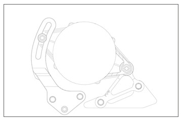 3d design of an alternator.