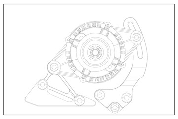 3d design of an alternator.