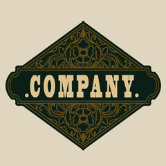 Vintage logo floral ornament style
