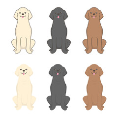 ラブラドールレトリーバーのベクターセットレトリーバーのベクターセット
