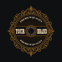 Vintage logo floral ornament style