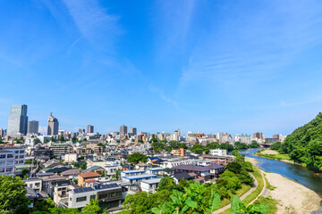 Obraz premium 向山付近より仙台市内を望む