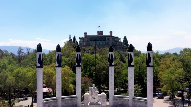 Aerial view of Chapultepec Park and Castle in Mexico	