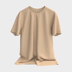 men's short-sleeve t-shirt mockup in front view, design presentation for print, 3d illustration, 3d rendering