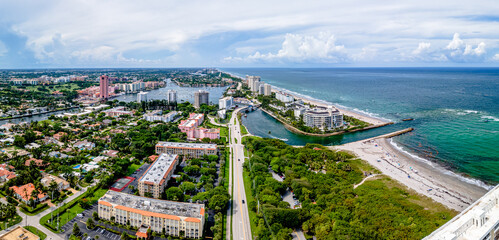 Florida A1A in Lake Boca Raton with city