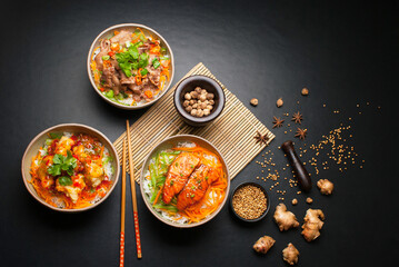 variety of japanese food in a bowl