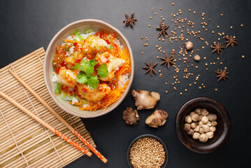 Japanese food with fish