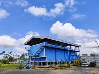 Fototapeta na wymiar Building Of Water Treatment Plant 