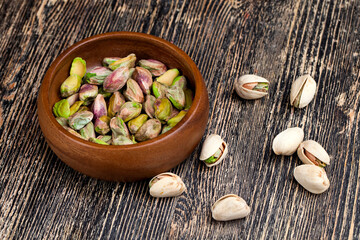 delicious natural dried and salted pistachio nuts