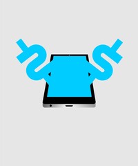 Make money from smart phone icon vector