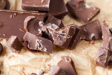 chocolate made from sugar and cocoa, delicious pieces