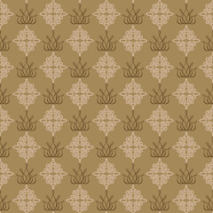 Background pattern with floral ornament in vintage style, wallpaper. Seamless pattern, texture. Vector illustration