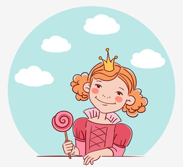 Cute kid in carnival costume. Vector illustration