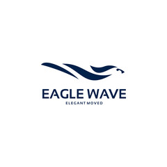 Naklejka premium abstract eagle wave logo vector design