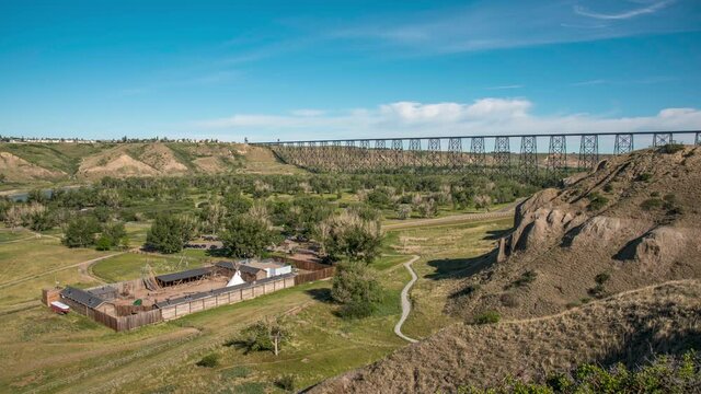 Timelapse of Fort Whoop-up in Lethbridge, Alberta Canada. 
