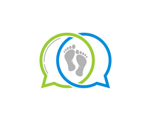 Footprint inside the bubble chat logo