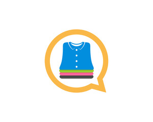 pile of clothes inside the bubble chat logo