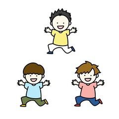 はしゃぐ少年たち