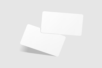 Realistic blank business card illustration for mockup. 3D rendering.